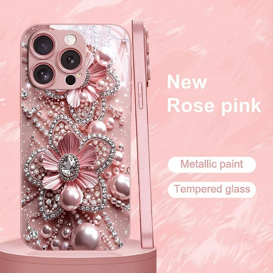 **Coque Fleur Rose Perle – iPhone 11 à 17 Pro Max** 🌸✨