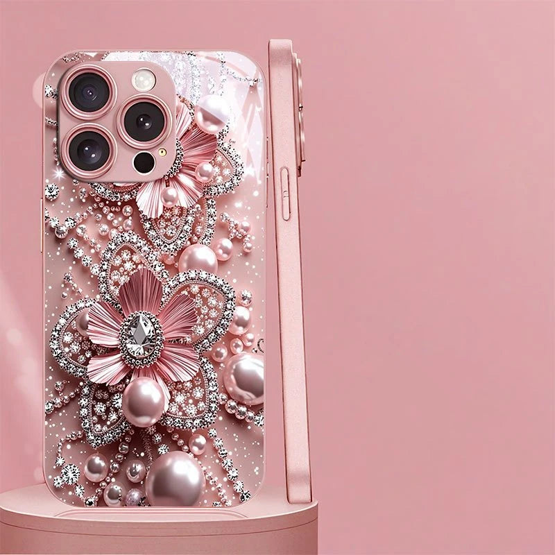 **Coque Fleur Rose Perle – iPhone 11 à 17 Pro Max** 🌸✨
