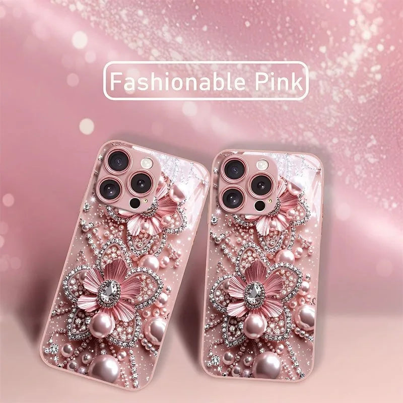 **Coque Fleur Rose Perle – iPhone 11 à 17 Pro Max** 🌸✨