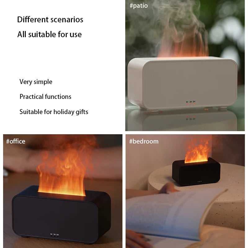 **Diffuseur Arôme Flamme 3D – 120mL LED** 🔥✨