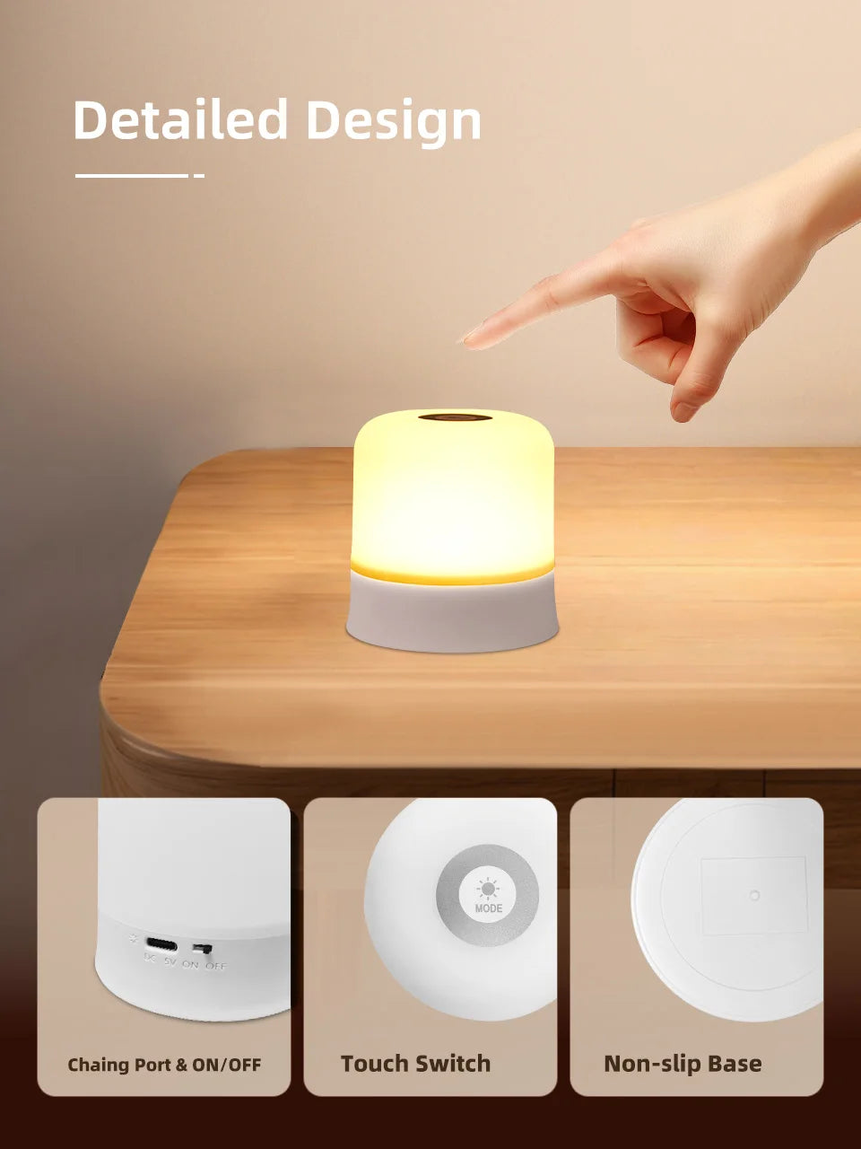 **Lampe Tactile RGB Rechargeable – Télécommande Incluse** 🌈✨