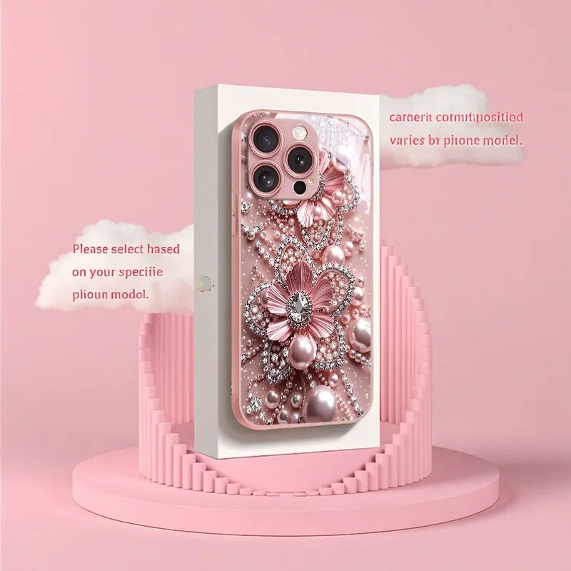 **Coque Fleur Rose Perle – iPhone 11 à 17 Pro Max** 🌸✨