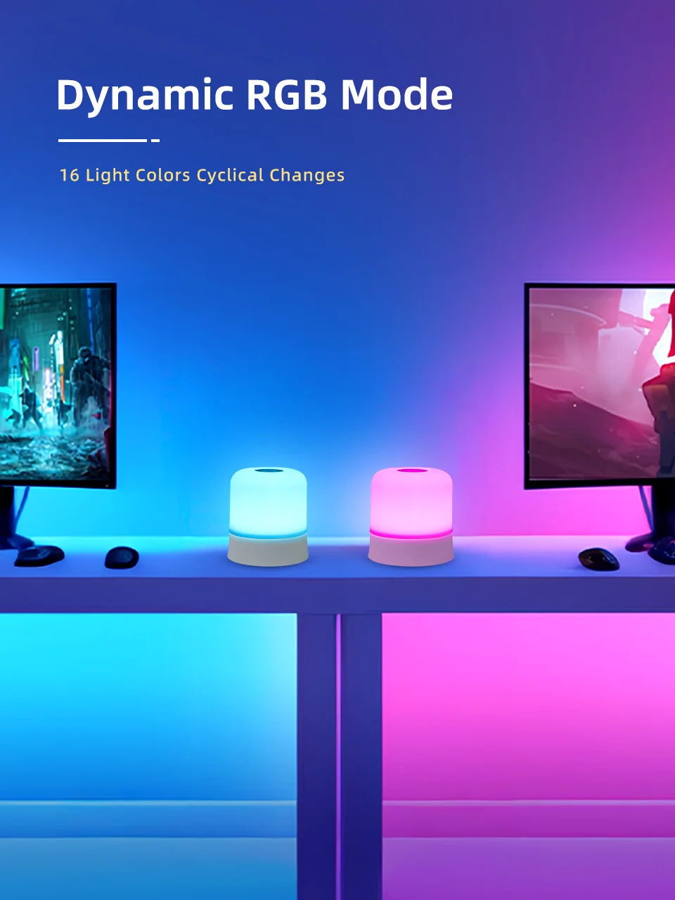 **Lampe Tactile RGB Rechargeable – Télécommande Incluse** 🌈✨