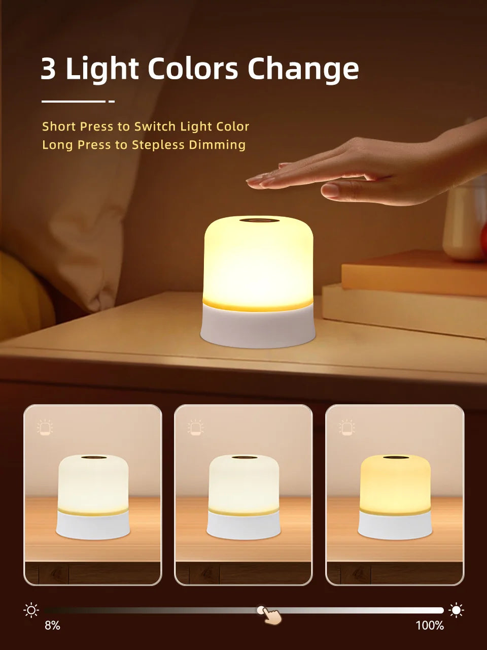 **Lampe Tactile RGB Rechargeable – Télécommande Incluse** 🌈✨